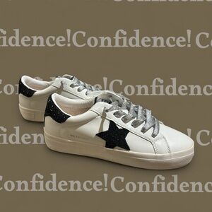 Vintage Havana Black Star Glitter Sneakers Size 10